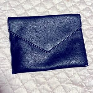 Street Level Black Leather (type) Clutch